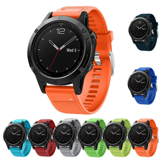 G.r18.12 Gallery Replacement Strap Band For Garmin Fenix 5 In Orange