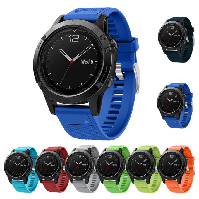 G.r18.5 Gallery Replacement Strap Band For Garmin Fenix 5 In Royal Blue