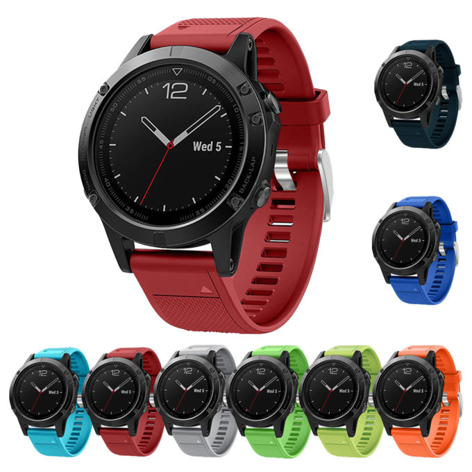 G.r18.6 Gallery Replacement Strap Band For Garmin Fenix 5 In Red