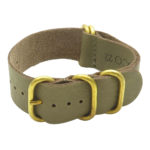 StrapsCo Soft Leather Nato Strap With Solid Bronze Rings In Green NT.11.bz