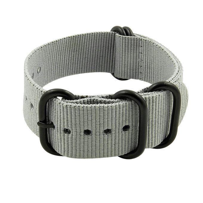 StrapsCo White Matte Black Rings Nylon Nato Zulu NT.NL.7.mb
