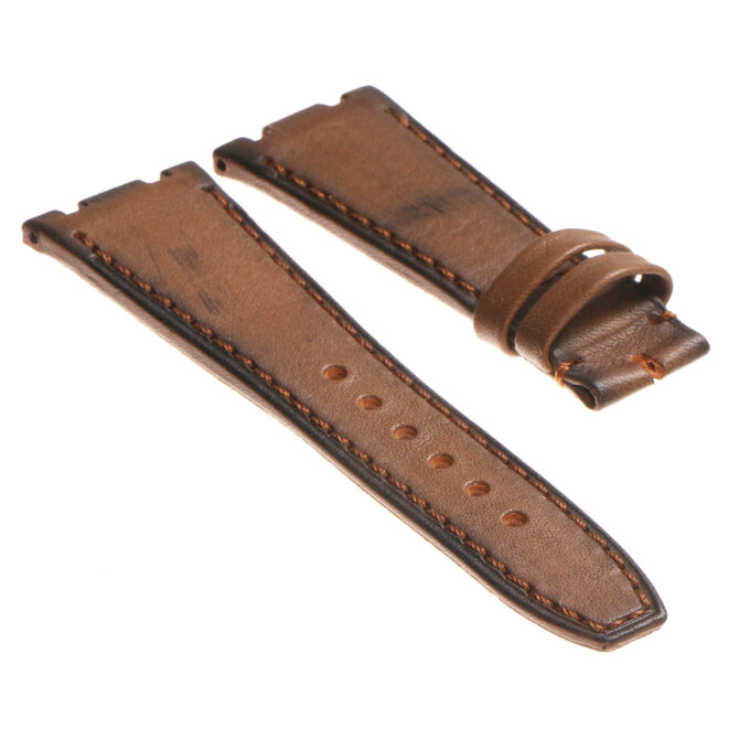 Ap.l2.2 DASSARI Leather Strap For Audemars Piguet In Brown