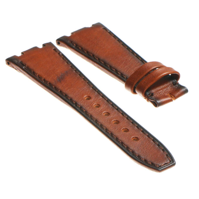 Ap.l2.3 DASSARI Leather Strap For Audemars Piguet In Tan