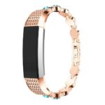 Fb.m44.rg.5 Elegant Bracelet With Rhinestones For Fitbit Alta & Alta HR Rose Gold With Aqua Stones