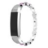 Fb.m44.ss.13 Elegant Bracelet With Rhinestones For Fitbit Alta & Alta HR Silver With Pink Stones