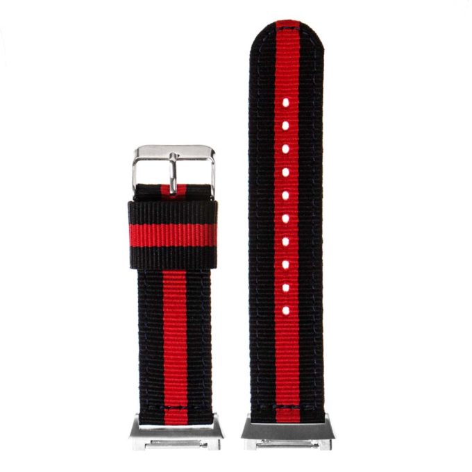 Fb.ny1.1.6 StrapsCo Ballistic Nylon NATO Watch Strap Band For Fitbit Ionic In Black And Red 2