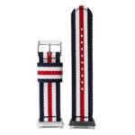 Fb.ny1.5a.22.6 StrapsCo Ballistic Nylon NATO Watch Strap Band For Fitbit Ionic In Blue White And Red 2