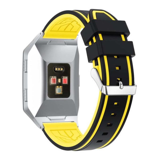 Fb.r21.1.10 Silicone Rubber Sport Strap With Accent Color In Black And Yellow 2