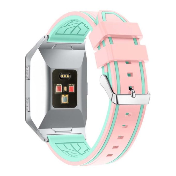 Fb.r21.13.11 Silicone Rubber Sport Strap With Accent Color In Pink And Green 2