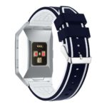 Fb.r21.5a.22 Silicone Rubber Sport Strap With Accent Color In Mindnight Blue And White 2