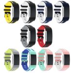 Fb.r24 All Color Racing Stripe Rubber Watch Strap For Fitbit Charge 2