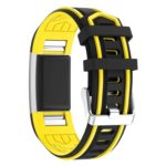Fb.r24.1.12 Racing Stripe Rubber Watch Strap For Fitbit Charge 2 Black And Yellow 2