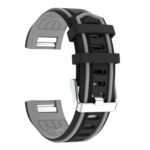 Fb.r24.1.7 Racing Stripe Rubber Watch Strap For Fitbit Charge 2 Black And Grey 3