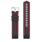 Fb.r24.1.7 Racing Stripe Rubber Watch Strap For Fitbit Charge 2 Black And Red 4