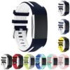 Fb.r24.5a.22 Gallery Racing Stripe Rubber Watch Strap For Fitbit Charge 2 Midnight Blue And White