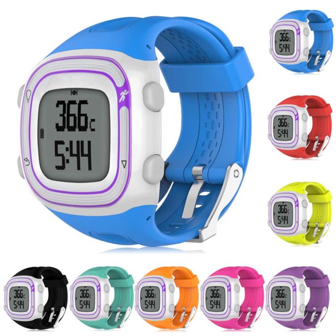 G.r19.5 Gallery Silicone Strap For Garmin Forerunner 10 15 In Blue