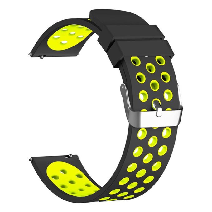 S.r6.1.11 Silicone Sport Quick Release Strap For Gear S3 In Black And Green 2
