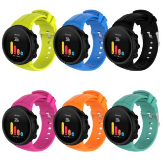 For Suunto 7 / 9 / 9 Baro Dual-color Silicone Watch Band 20mm Multi-Hole  Design Quick Release Wristband Strap - Lime / Black Wholesale