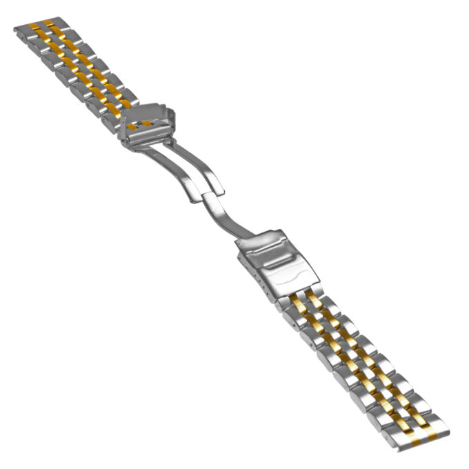 Brt2.2t Breigling 5 Link Stainless Steel Strap Two Tone 2