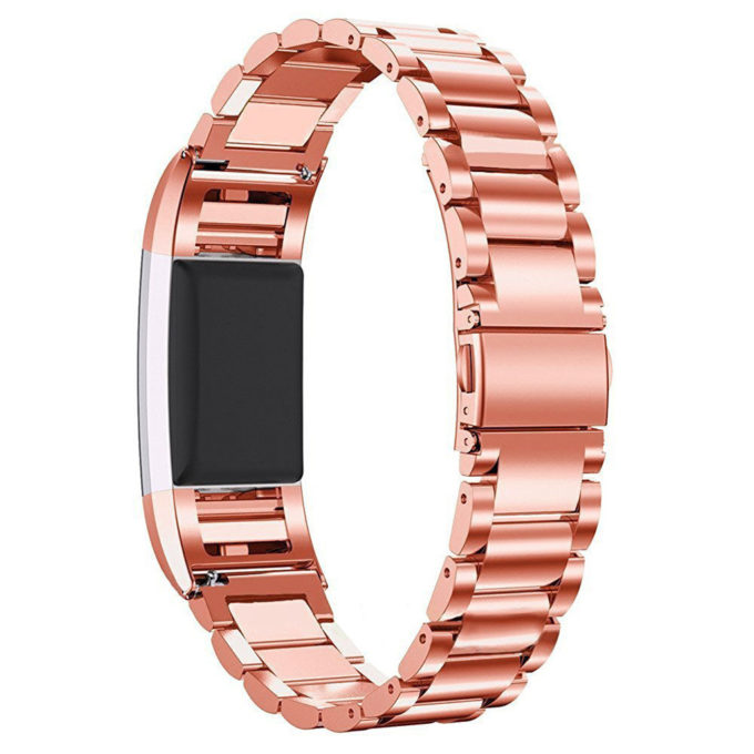 Fb.m2.rg Stainless Steel Link Band For Fitbit Charge 2 In Rose Gold 2
