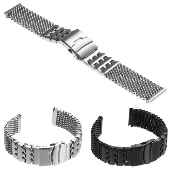 M5.ss Gallery Block Link Shark Mesh Strap In Silver