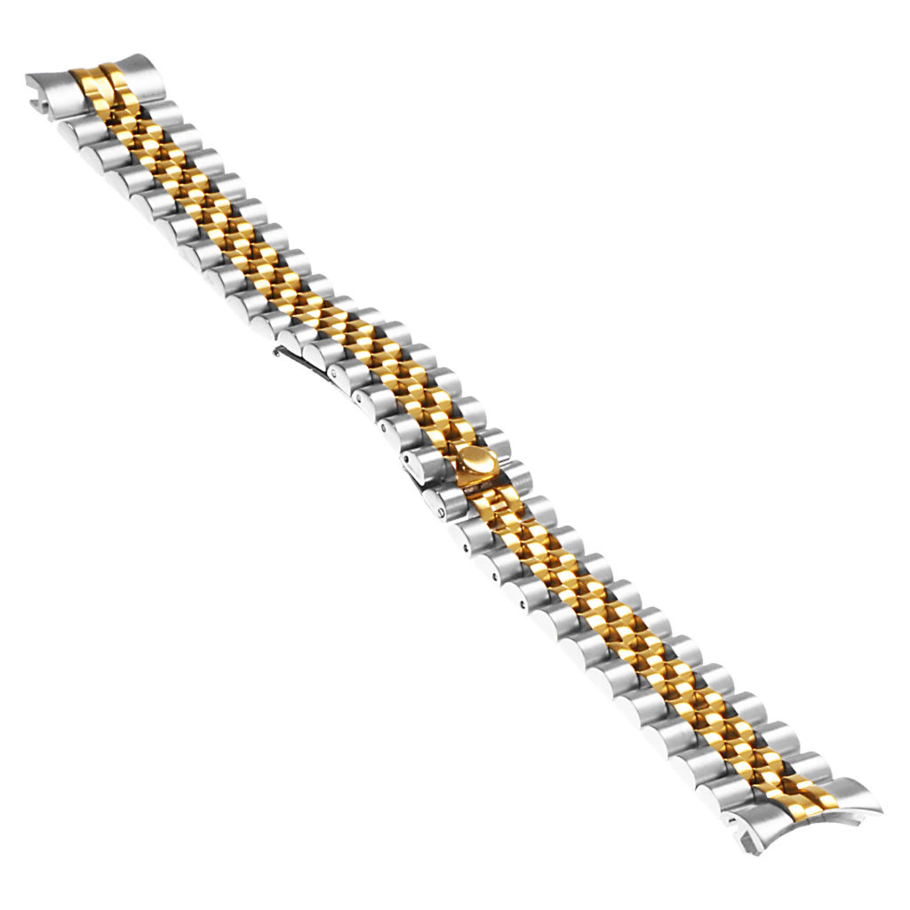 Bracelet Jubilé Plié En Acier 18mm - NOS (neuf Old Stock), Vintage Années 80, Pour Homme