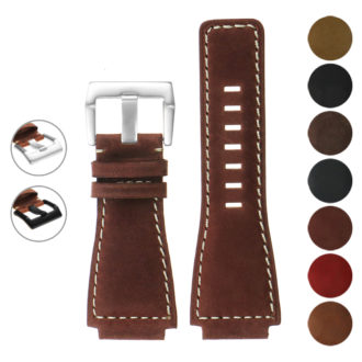 br5.8 NEW Gallery DASSARI Distressed Leather Watch Strap for Bell & Ross in Rust