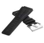 Br6.1 DASSARI Distressed Leather Watch Strap For Bell & Ross In Black With Brushed Buckle 3