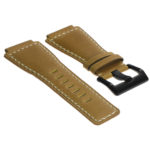 Br6.17.mb DASSARI Distressed Leather Watch Strap For Bell & Ross In Beige With Black Buckle