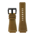 Br6.17.mb DASSARI Distressed Leather Watch Strap For Bell & Ross In Beige With Black Buckle 2