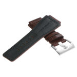 Br6.2 DASSARI Croc Embossed Leather Watch Strap For Bell & Ross In Brown With Brushed Buckle 3