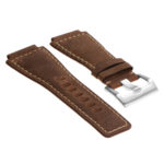 Br6.2 DASSARI Distressed Leather Watch Strap For Bell & Ross In Brown With Brushed Buckle