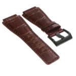Br6.2.mb DASSARI Croc Embossed Leather Watch Strap For Bell & Ross In Brown With Matte Black Buckle