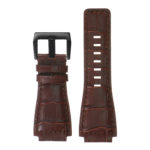 Br6.2.mb DASSARI Croc Embossed Leather Watch Strap For Bell & Ross In Brown With Matte Black Buckle 2