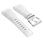 Br6.22 DASSARI Croc Embossed Leather Watch Strap For Bell & Ross In White With Brushed Buckle