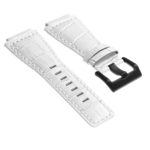Br6.22.mb DASSARI Croc Embossed Leather Watch Strap For Bell & Ross In White With Matte Black Buckle