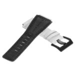Br6.22.mb DASSARI Croc Embossed Leather Watch Strap For Bell & Ross In White With Matte Black Buckle 3