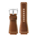 Br6.3 DASSARI Distressed Leather Watch Strap For Bell & Ross In Tan With Brushed Buckle 2