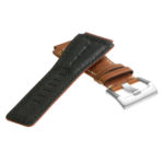 Br6.3 DASSARI Distressed Leather Watch Strap For Bell & Ross In Tan With Brushed Buckle 3