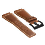 Br6.3.mb DASSARI Distressed Leather Watch Strap For Bell & Ross In Tan With Black Buckle