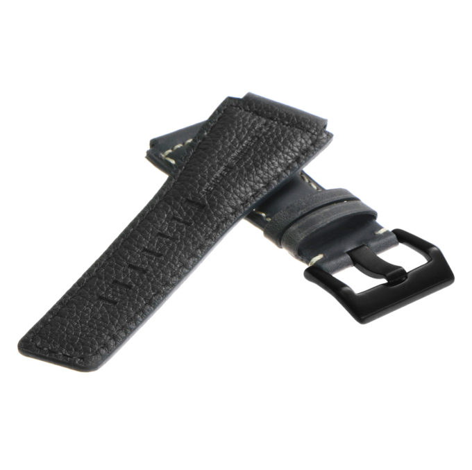 Br6.5.mb DASSARI Distressed Leather Watch Strap For Bell & Ross In Blue With Black Buckle 3