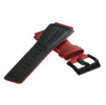 Br6.6.mb DASSARI Distressed Leather Watch Strap For Bell & Ross In Red With Black Buckle 3