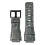Br6.7.mb DASSARI Croc Embossed Leather Watch Strap For Bell & Ross In Grey With Matte Black Buckle 2