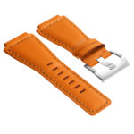 Br7.12.bs DASSARI Leather Watch Strap For Bell & Ross In Orange With Brushed Steel Buckle