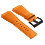 Br7.12.mb DASSARI Leather Watch Strap For Bell & Ross In Orange With Matte Black Buckle