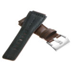Br7.2.bs DASSARI Leather Watch Strap For Bell & Ross In Brown With Brushed Steel Buckle 3
