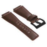 Br7.2.mb DASSARI Leather Watch Strap For Bell & Ross In Brown With Matte Black Buckle