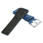 Br7.5.bs DASSARI Leather Watch Strap For Bell & Ross In Blue With Brushed Steel Buckle 3