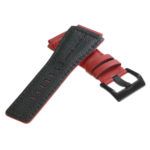 Br7.6.mb DASSARI Leather Watch Strap For Bell & Ross In Red With Matte Black Buckle 3