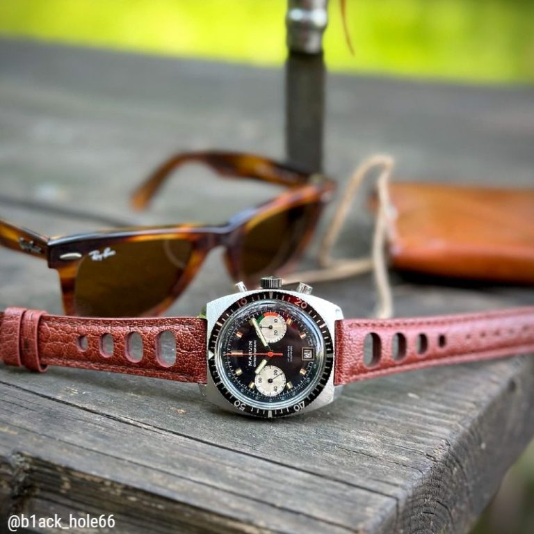 Chronograph Rally Strap Vintage Leather Rally Strap Quick Release By DASSARI | StrapsCo